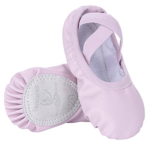 Tancefair Ballettschuhe aus Leder Ballettschläppchen Mädchen Tanzschuhe Gymnastikschuh Yogaschuhe Geteilte Ledersohle für Kinder Damen Größe 22-40 von Tancefair