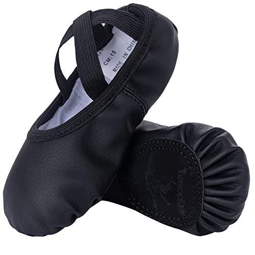 Tancefair Ballettschuhe aus Leder mädchen Ballettschläppchen Tanzschuhe mit Geteilte Ledersohle Gymnastikschuh für Kinder und Erwachsene von Tancefair