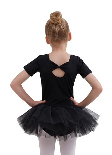 Ballettkleidung Mädchen Ballettkleid Tanzkleider für Mädchen Kinder Baumwolle Balletttrikot Ballettanzug Tanzkleid Tanzbody mit Rock Tütü von Tancefair