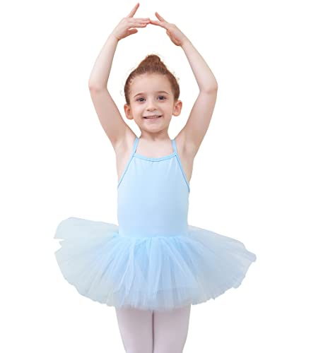 Tancefair Kinder Ballettkleid Mädchen Ballettkleidung Baumwolle Ärmellos Balletttrikot Tanzkleider Ballettanzug Tanzkleid Tanzbody mit Rock Tütü von Tancefair