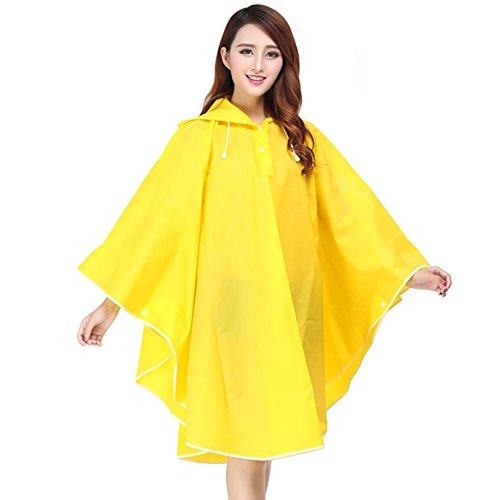 Regenponcho,Eva wasserdichte Regenmantel,Fahrrad Regenjacke,Poncho, Regencape, Rad-Regenponcho, regenkleidung für Herrn&Damen Wanderer, Camping, Reise, Angler, Reiter, usw. (Gelb) von Tancurry