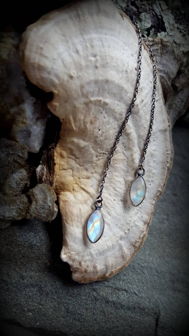 Marquise Mondstein Ohrhänger Sterling Silber Anhänger Marquise Mondstein Ohrhänger Sterling Silber Anhänger von TandBrie