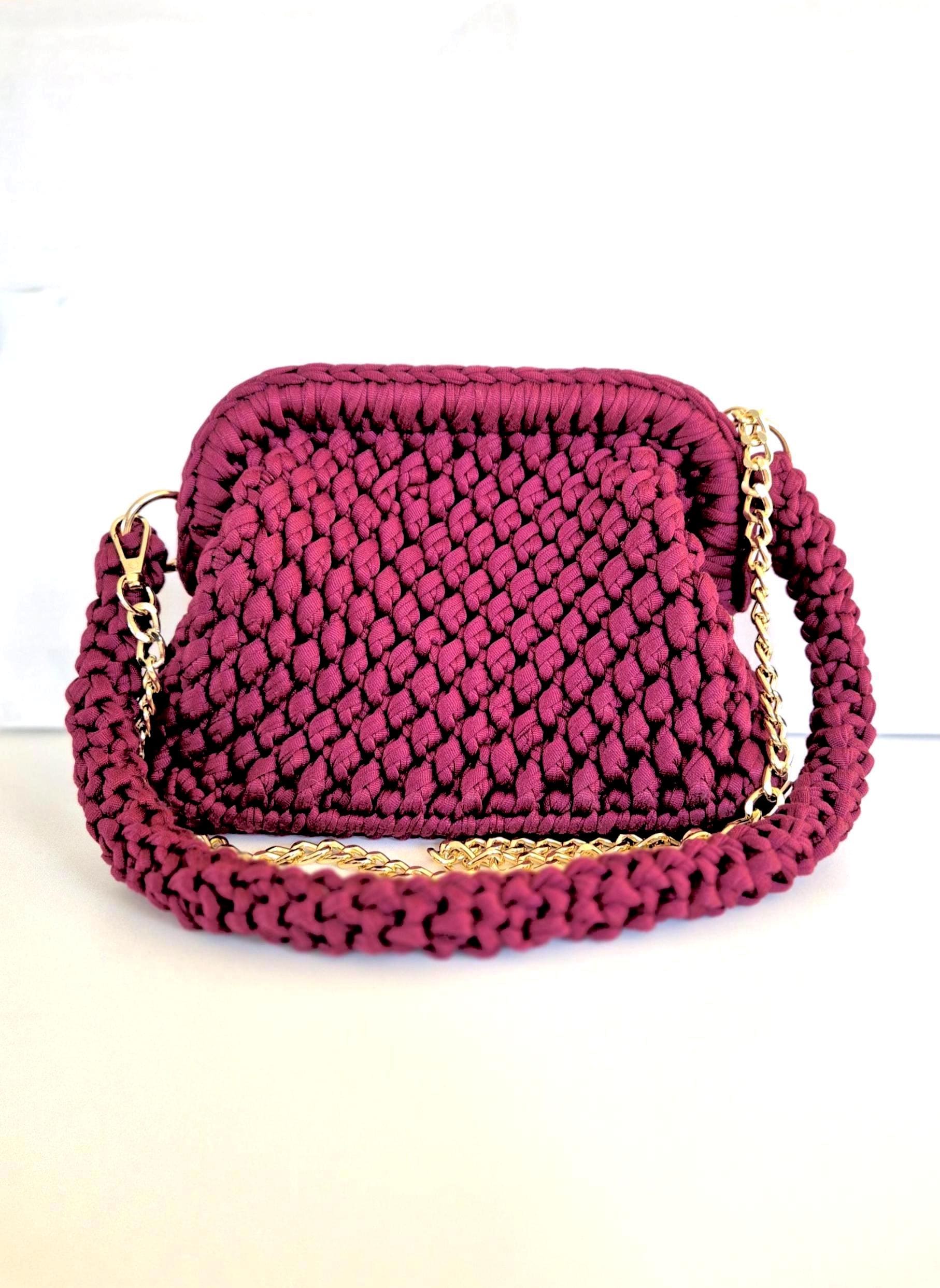 Handgefertigte Bordeaux Gehäkelte Clutch - Elegante-Hadtasche-Geschenk Für Frauen von TandLHandmade