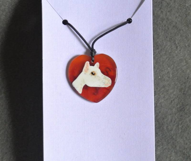 Achat Herz Saanen Halskette-Handbemalt Achat Herz Saanen Halskette-Handbemalt von TandPCrafts