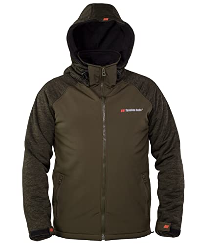 TANDEM BAITS Warme Softshell-Jacke für Herren | Männer Softshell Jacke | Kapuzenjacke Windjacke Wanderjacke | Camping Angeln Wandern Outdoor Sport | Wasserdicht Windschutz Atmungsaktiv Tactical Size L von Tandem Baits