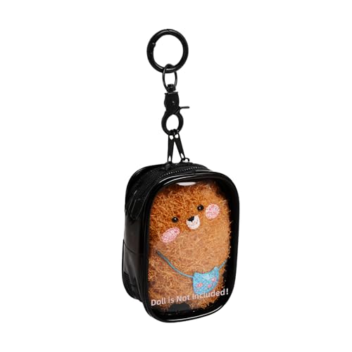 Tandoler PVC-Multifunktions-Organizer: Ohrhöreretui, Blindbox, Puppe, transparentes Display, Make-up-Tasche, Reiseutensilien-Organizer und Reisetasche, Puppe ist nicht im Lieferumfang enthalten von Tandoler
