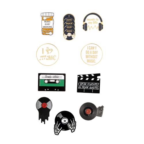 Tanduaji 9 Stücke Emaille Brosche Karikatur Pins Anstecker für Kids, Musik Form, Abzeichen Decor Pins Anstecker für Jacken/Revers/Rucksack von Tanduaji