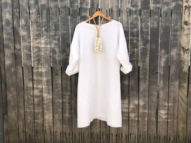 Weiß, 100 % Baumwolle Caroline Dress, Eine Größe Passt Den Meisten, Bequem Freie Natürlichen Stoff, Lange Ärmel Weiß, 100 % Baumwolle Caroline Dress, Eine Größe Passt Den Meisten, Bequem Freie Natürlichen Stoff, Lange Ärmel von TaneCloth