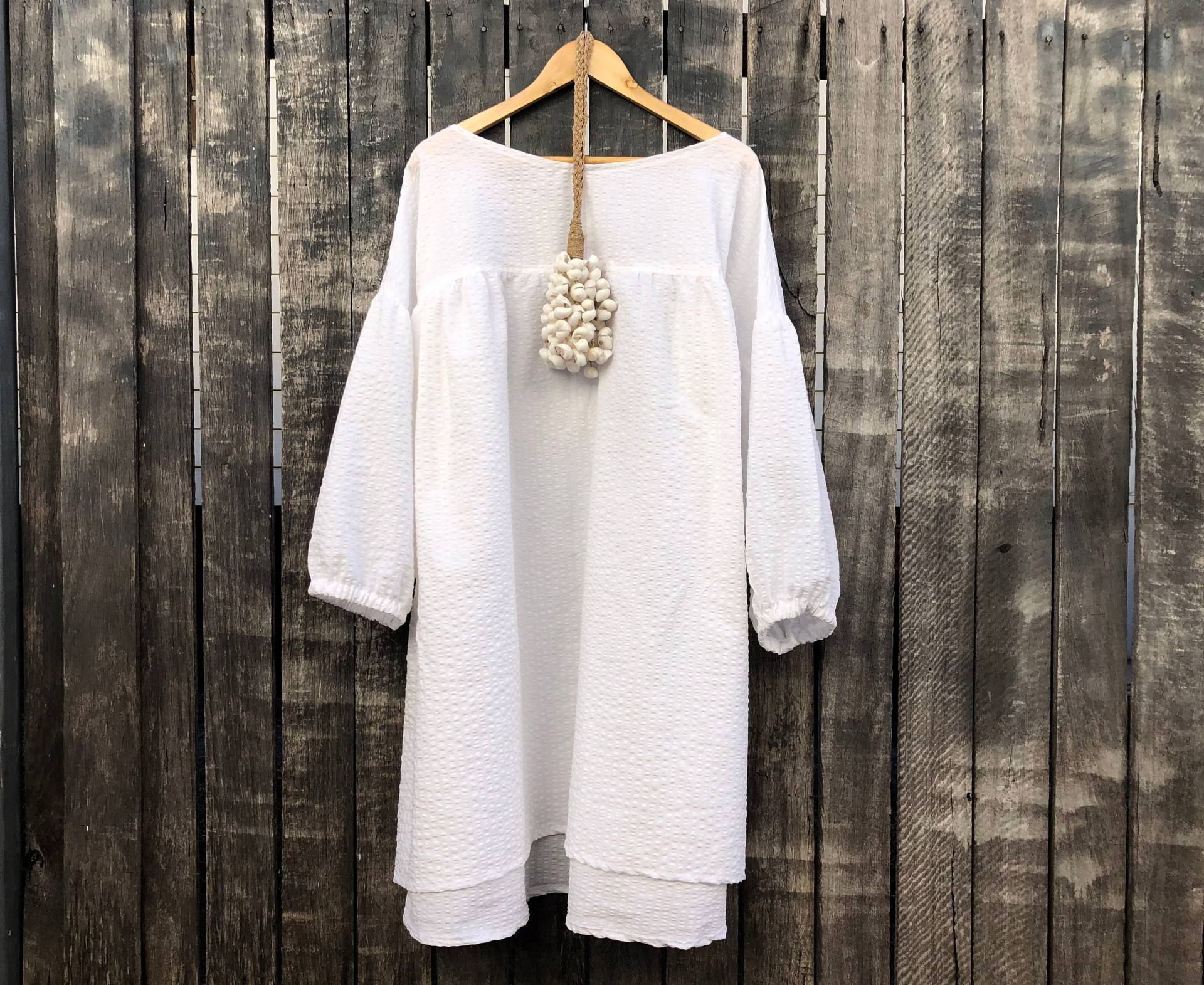 Wunderschön Gestreckte Linen Cotton Prairie Dress Blouse Mit Seiten-Gathers Breite Passform Eine Größe Passt Die Meisten Wunderschön Gestreckte Linen Cotton Prairie Dress Blouse Mit Seiten-Gathers Breite Passform Eine Größe Passt Die Meisten von TaneCloth