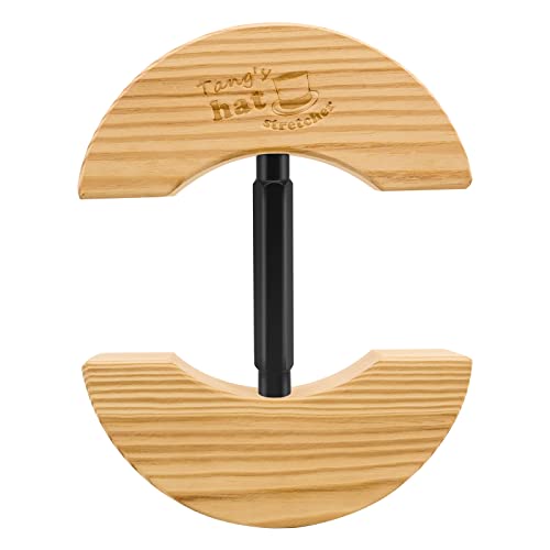 Tang's Cowboyhut aus Holz für taillierte Hüte, passend für alle Mützen, Damen und Herren, verstellbare Drehschnalle. Zwei Größen zur Auswahl, Schwarz, large von Tang's