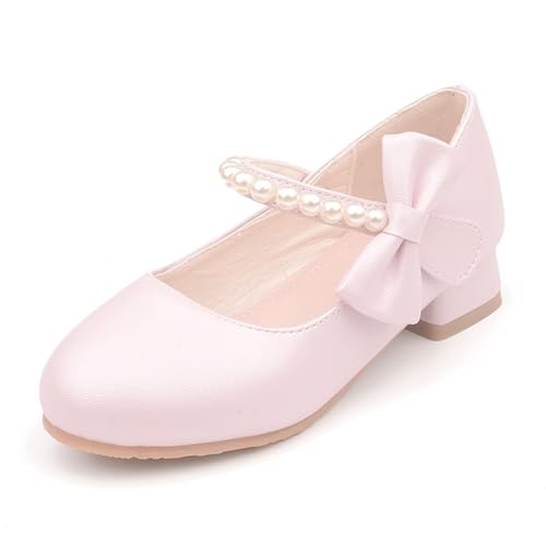 Mädchen Mary Jane Kleine Lederschuhe Mädchen Prinzessin Schuhe Festliche Tanzschuhe Modisch und Bequem Rosa 28 von TangDao