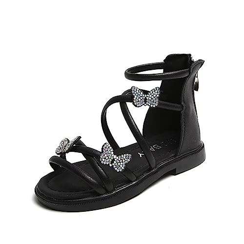 TangDao Lässige Sommer sandalen für Mädchen Flache Sandalen für Mädchen Schwarz 26 EU von TangDao