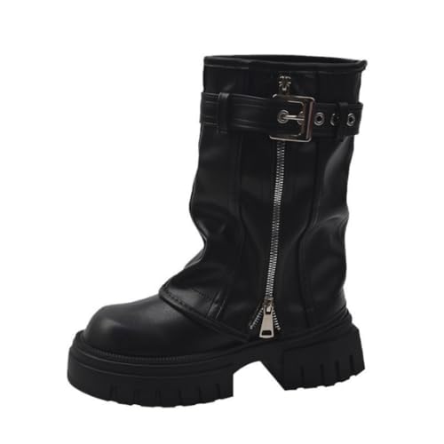 TangDao Stiefel für Damen aus Leder Herbst/Winter Vintage Mittelhohe-Stiefel für Damen mit Dicken Sohlen EU 40 Schwarz TangDao Stiefel für Damen aus Leder Herbst/Winter Vintage Mittelhohe-Stiefel für Damen mit Dicken Sohlen EU 40 Schwarz von TangDao