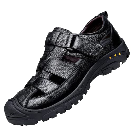 TangDao Wander Sandalen Herren Sommer Atmungsaktive Offene Lederschuhe (Schwarz, adult, men, numeric_41, numeric, eu_footwear_size_system, medium) von TangDao