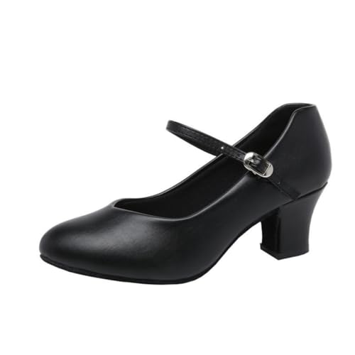 Tanzschuhe Damen mit Absatz Professionelle Tanzschuhe Latein für Damen EU 37 Schwarz Wildledersohle von TangDao