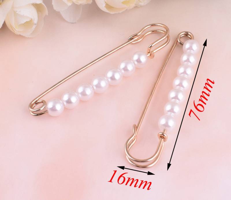 5 Stück 76mm X 16mm Perle Schal Stift, Tropfen Stifte, Große Sicherheitsnadel, Brosche Gold Pullover Metall Sicherheitsnadeln von TangDynastyCrafts