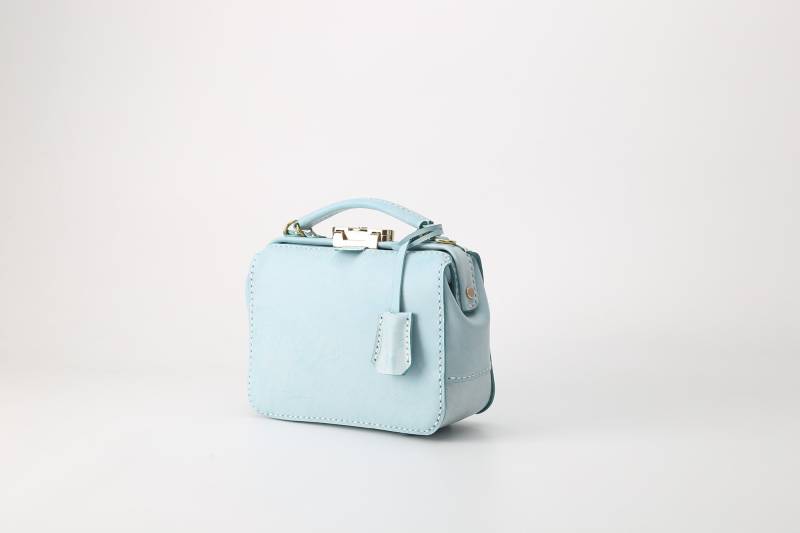 Blaue Doktortasche Aus Rindsleder Handgefertigte Umhängetasche Rindsleder von TangentLinearLeather