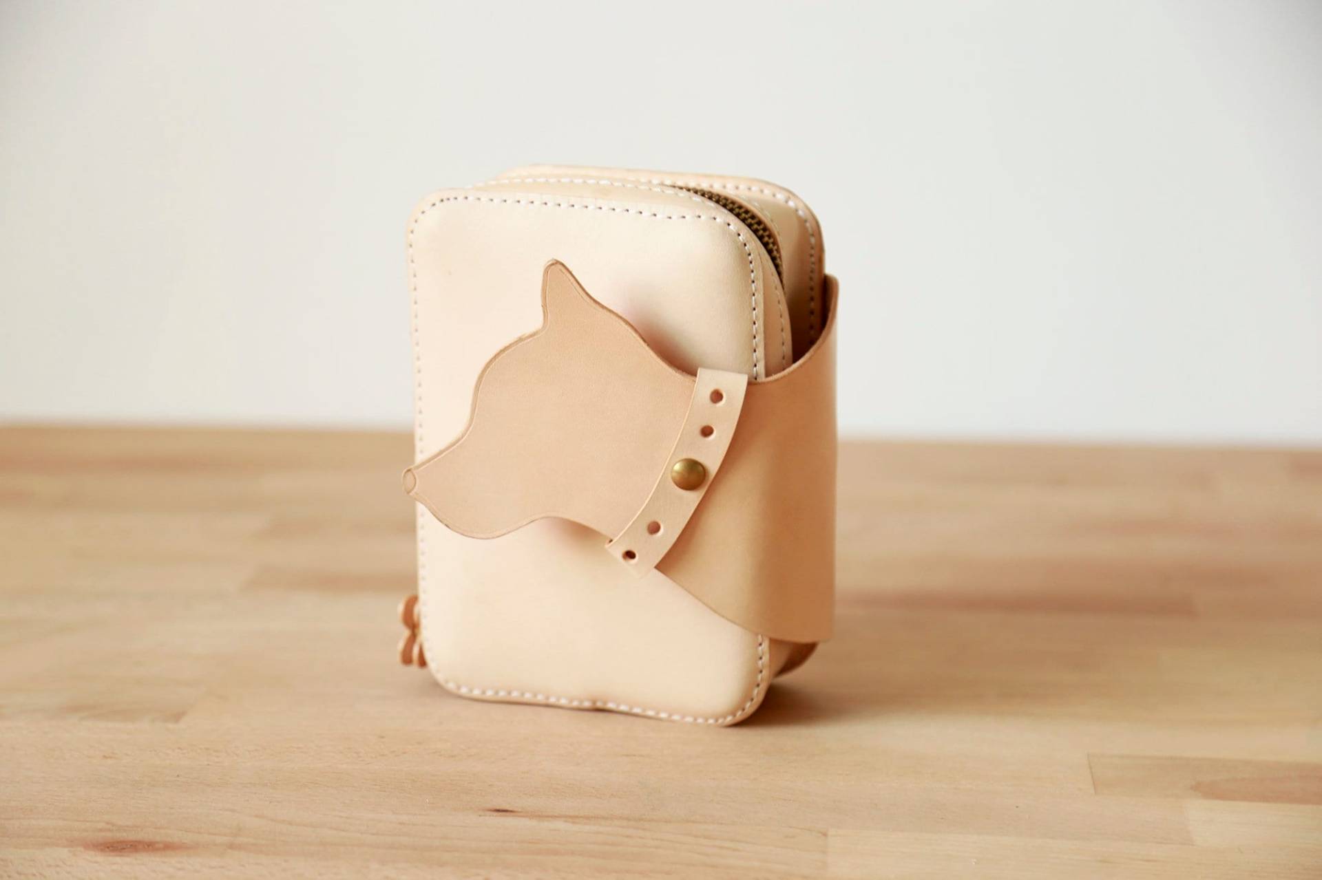 Shiba Inu-Lady Tasche Damen Rindsleder Hund Mini Reißverschluss Handtasche Handgemacht Schultertasche von TangentLinearLeather