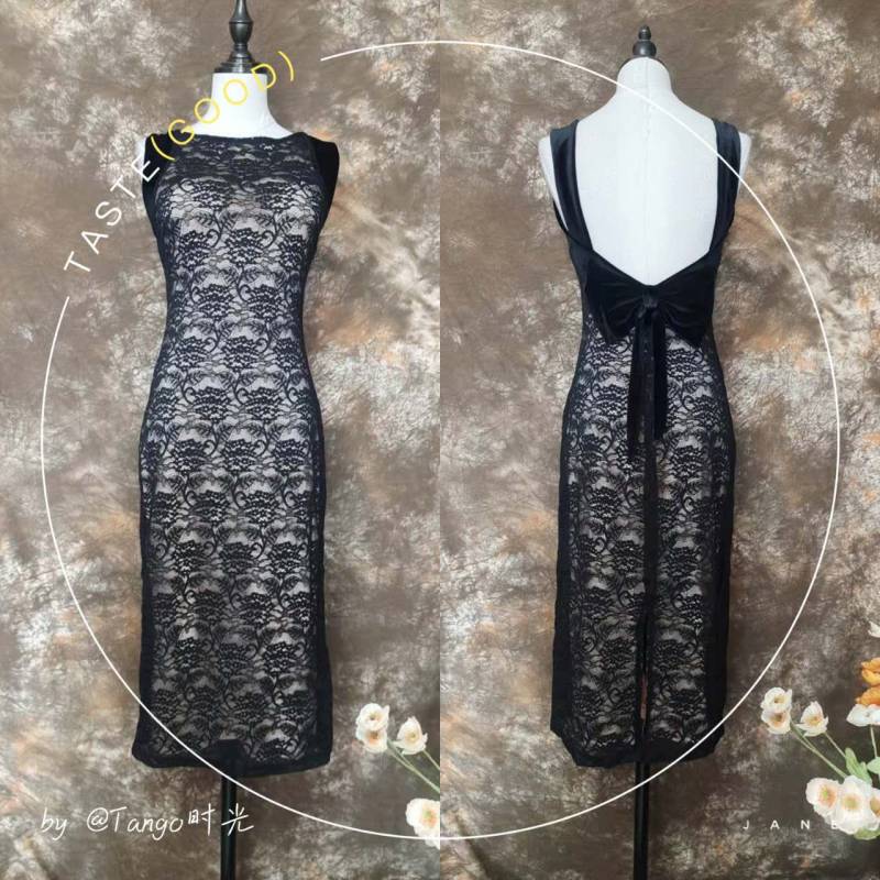 Tangokleid Q18 Samtschleife Hinten Offen von TangoTimeDressStore
