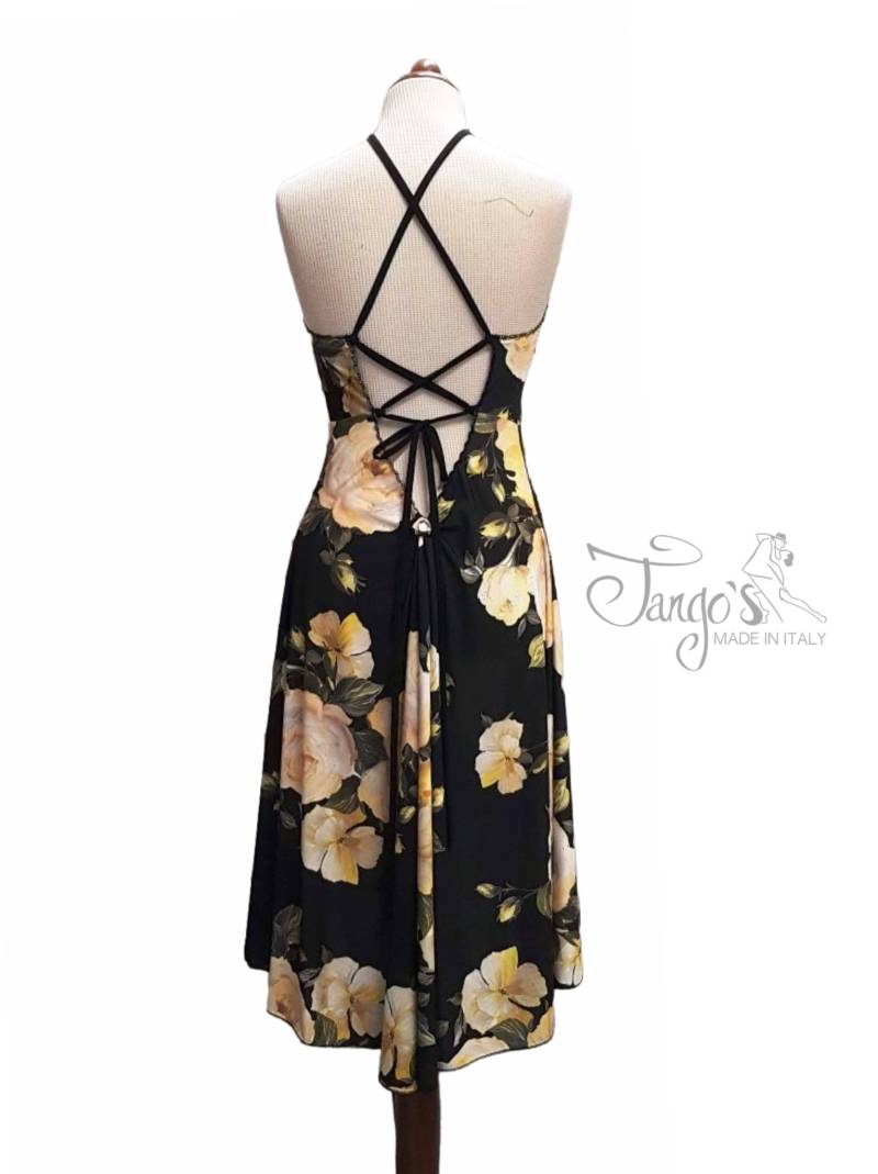 Tangokleid Sofia Große Gelbe Blumen Abend-Tango-Tanzkleid Hosen Röcke Komplette Oberteile Und Hemden Schuhe Abend Tangokleid Sofia Große Gelbe Blumen Abend-Tango-Tanzkleid Hosen Röcke Komplette Oberteile Und Hemden Schuhe Abend von TangosItalia