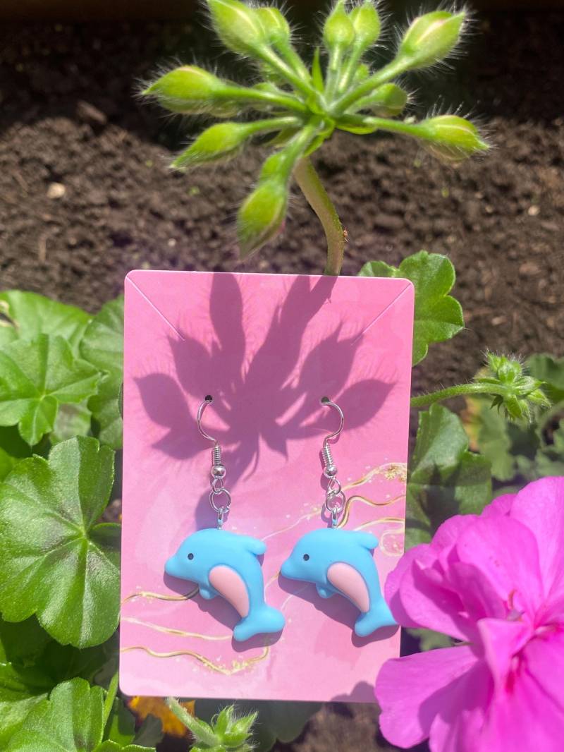 Delfin-Ohrringe, Delfin Ohrringe, Delphin-Ohrringe, Delphin Dolphin Earring von TaniEmmaLaden