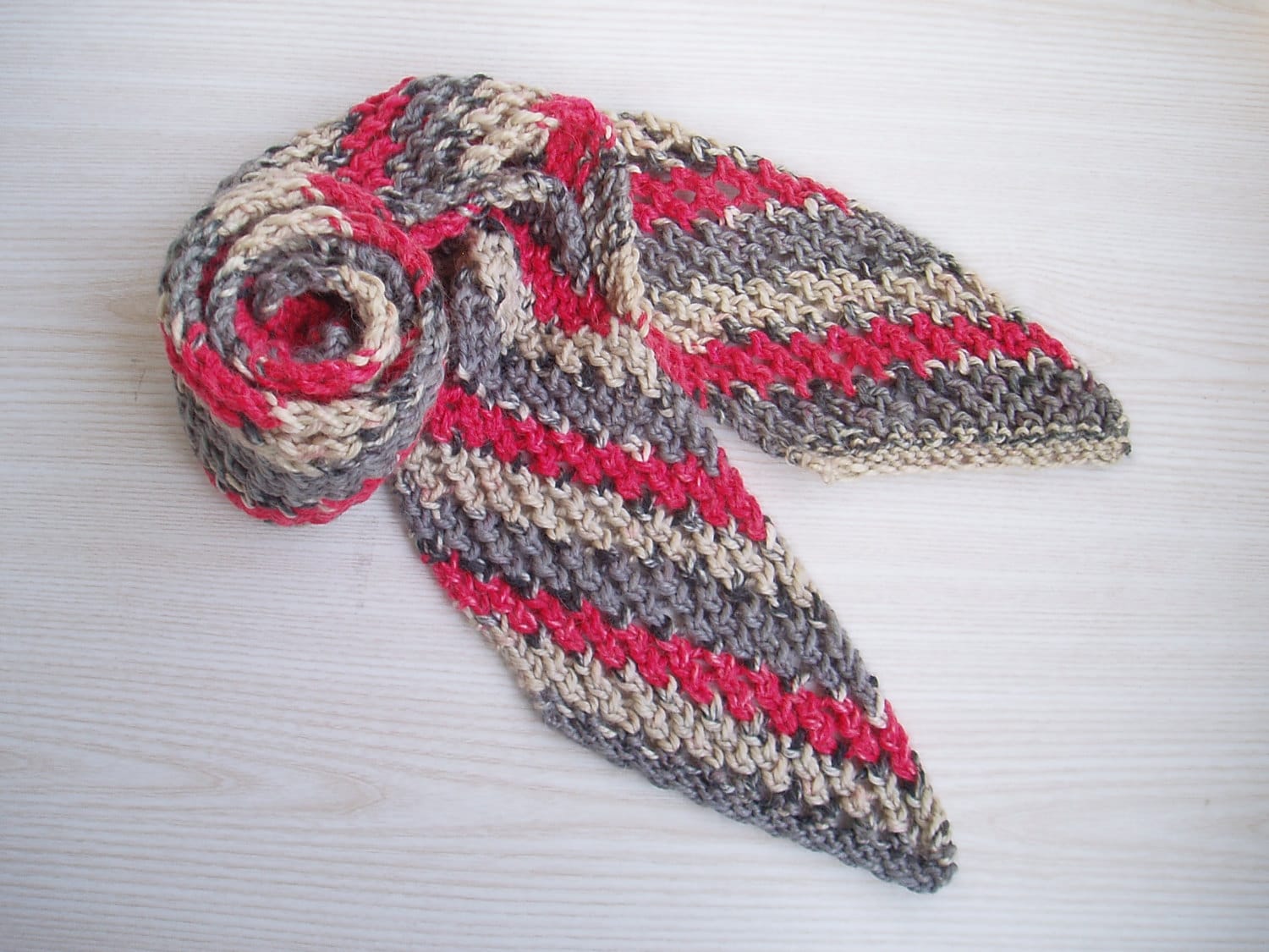 Handgestrickter Extra Langer Alpaka-Wollschal, Handgefertigter Unisex-Melange-Schal von TaniaNeedleArt