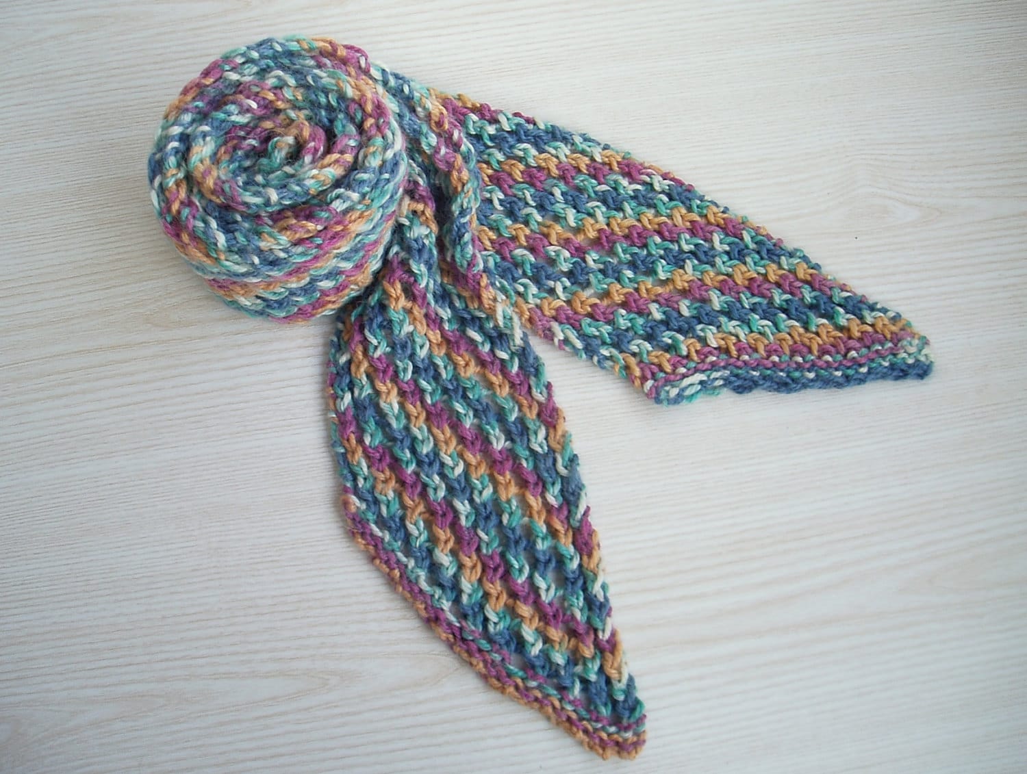 Wolle Alpaka Handgestrickter Schal, Extra Langer Melange Handgemachter Schal von TaniaNeedleArt