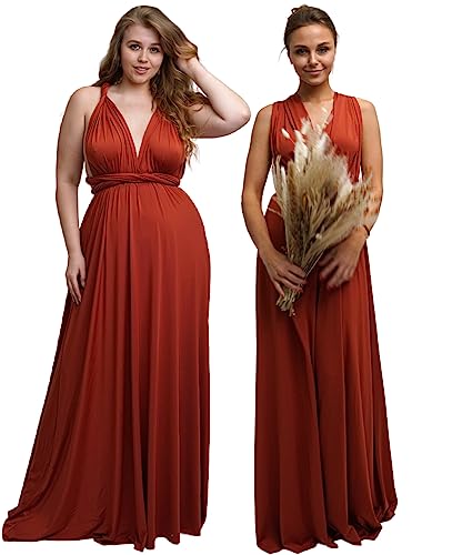 Taniri Infinity-Kleid – umwandelbares Maxi-Kleid, lang, Transformer-Kleid, Brautjungfer, Brautparty, Hochzeit, Trägerwickel, Paprika, Einheitsgröße Mehr von Taniri