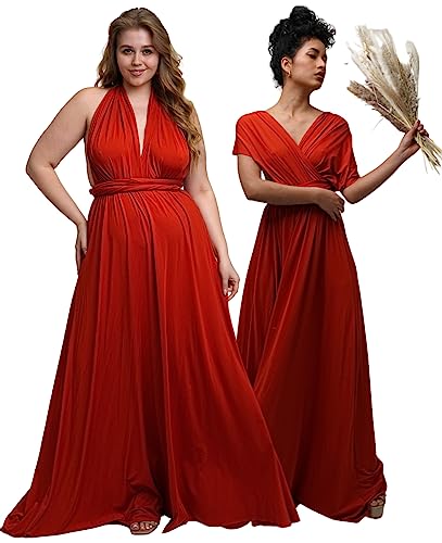 Taniri Infinity Kleider für Brautjungfern - Umstands- & Weihnachtskleid - Brautjungfernkleid für Hochzeit, Terrakotta, Einheitsgröße Taniri Infinity Kleider für Brautjungfern - Umstands- & Weihnachtskleid - Brautjungfernkleid für Hochzeit, Terrakotta, Einheitsgröße von Taniri