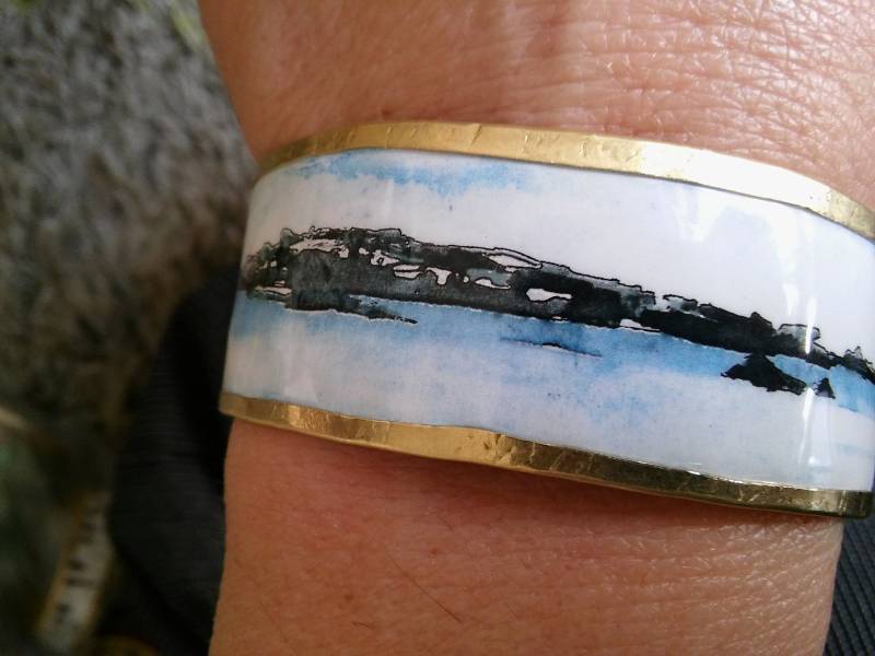 Weisses Gold Armband Landschaft Griechenland von TanjaBArt
