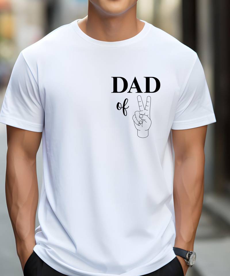 Herren Partnerlook T-Shirt Für Papa Dad Of 2 Oder 3 Personalisiert Set Geschenk Zur Geburt Geburtstag Zum Vatertag von TanjasPrints