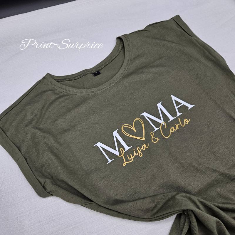 Mama Lässiges Tshirt Kinder Muttertag Oversized Look Personalisiert von TanjasPrints