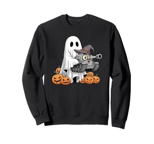 Lustiges Geister-Tanktop Kürbis Halloween Kinder Herren Damen Sweatshirt von Tank Lovers Cute Halloween Outfits for Boy Girl