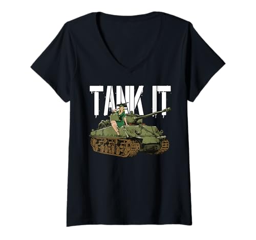 Damen Tank It Pinup Girl und Armeepanzer für Military Boy T-Shirt mit V-Ausschnitt Damen Tank It Pinup Girl und Armeepanzer für Military Boy T-Shirt mit V-Ausschnitt von Tank of World War 2 Tank It Pinup Girl a WW2 Tank