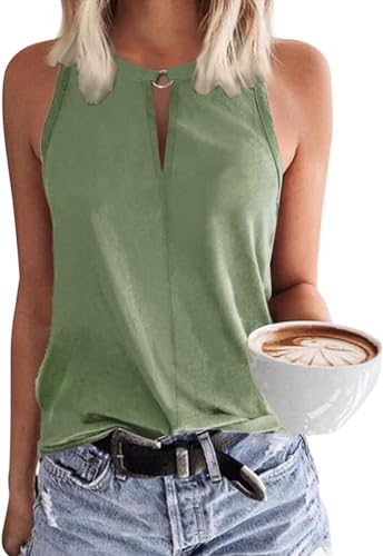 Tanmolo Damen Tank Top Ärmellos Oberteile Sommer Tanktops V-Ausschnitt Blusentop Strand Sexy Vest Top Bluse Hellgrün, S Tanmolo Damen Tank Top Ärmellos Oberteile Sommer Tanktops V-Ausschnitt Blusentop Strand Sexy Vest Top Bluse Hellgrün, S von Tanmolo