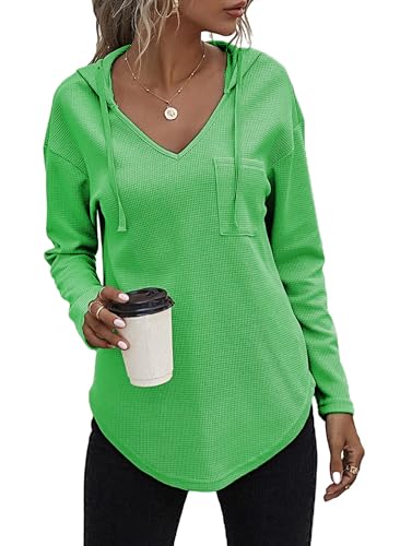 Tanmolo Kapuzenpullover Damen Hoodie Pullover Sweatshirt Langarm Tops Casual Oberteile Apfelgrün, 3XL von Tanmolo