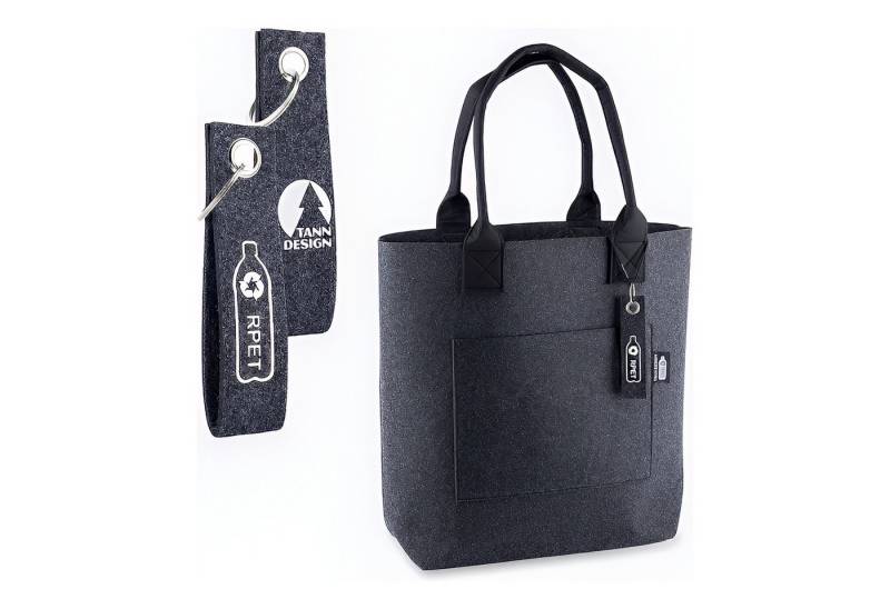 Tanndesign Einkaufsshopper Damen-Shopper Filz Grau aus recyceltem PET (21L) + Schlüsselanhänger, 21 l von Tanndesign