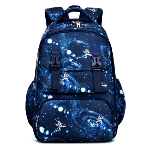 Tanou Schulrucksack Jungen 3-5. Klasse, Große Nylon Schultaschen Jungen für Grundschule, Wasserdicht Lässig Schule Rucksack Jungs Schulranzen Kinder, 8-12 Jahre, Blau von Tanou