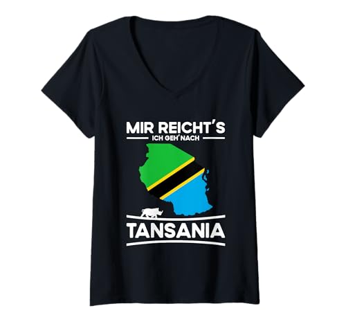 Damen Reise Gadgets Urlaub Afrika Souvenir Tansania Safari T-Shirt mit V-Ausschnitt von Tansania Geschenk und Safari Gadgets