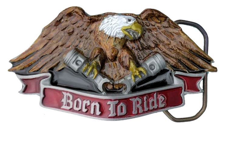 Born To Ride Eagle Biker Gürtelschnalle Mit Präsentationsbox von TansideBuckles