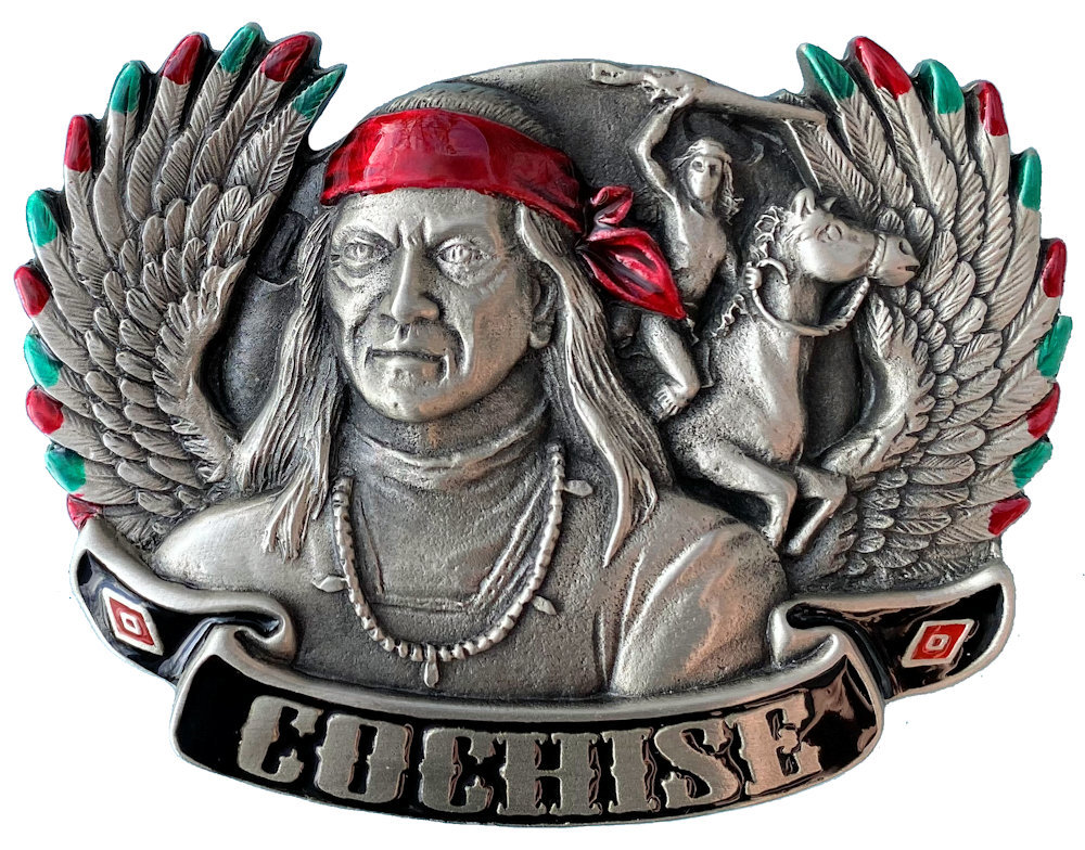 Cochise Western Gürtelschnalle Mit Präsentationsbox von TansideBuckles