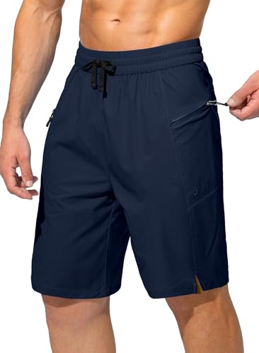 Tansozer Badehose Herren Badeshorts Herren Schwimmhose Boardshorts Atmungsaktiv Badeshorts Männer Schnelltrocknend Surfen Strandhose Surf Shorts mit Reißverschlusstasche Blau M von Tansozer