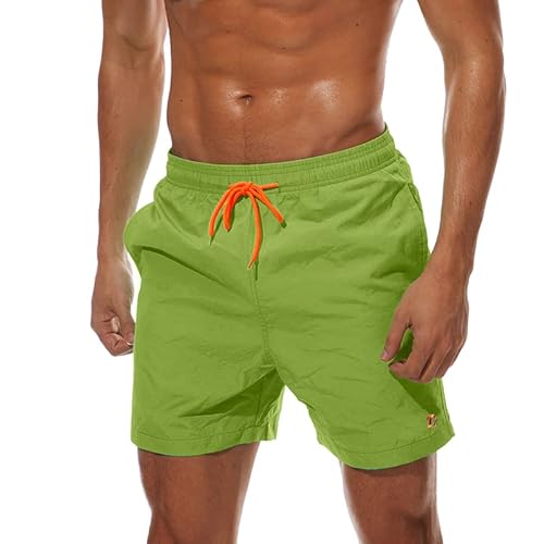 Tansozer Badehose Herren Badeshorts Herren Shorts Kurze Hosen Herren Schnelltrocknend Schwimmhose Männer Boardshorts mit Kordel Militärgrün 2XL von Tansozer