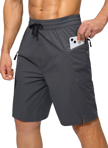 Tansozer Badehose Jungen Herren Swim Trunks Beachshorts Badeshorts Herren Wassersport Kurze Hose Schnelltrocknend Schwimmshorts mit Reissverschluss Dunkelgrau M von Tansozer