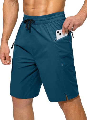 Tansozer Badeshorts Herren Schnelltrocknend Surfen Strandhose Badehosen für Herren Surf Shorts Freizeit Short Summer Short mit Reißverschlusstasche und Verstellbarem Tunnelzug S2 Blau XL von Tansozer