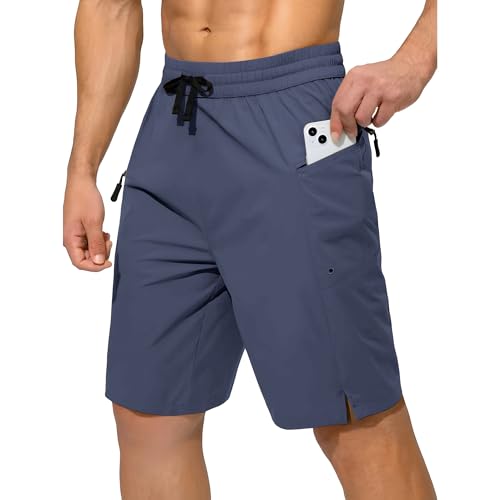 Tansozer Herren Badehose Männer Schwimmhose Boardshorts für Männer Sporthose kurz, Badehose Herren lang wasserdichte Badeshorts mit Reißverschlusstasche und Verstellbarem Tunnelzug Denimblau S von Tansozer