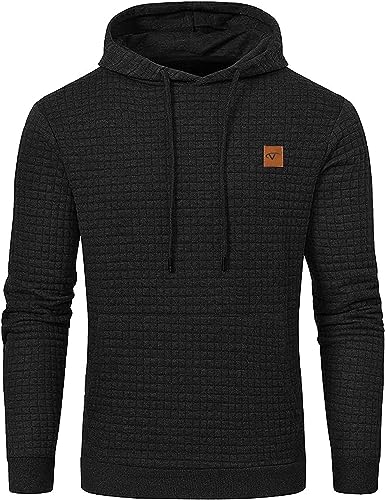 Tansozer Hoodie Herren Casual Pullover Hoodies Sweatshirt Kapuzenpullover mit Tasche Schwarz M von Tansozer