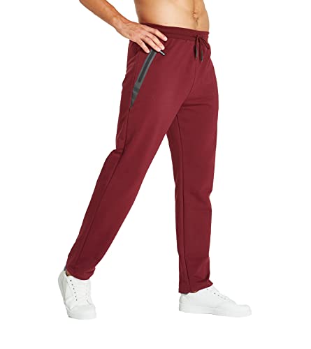 Tansozer Joggerhose Herren Baumwolle Trainingshose Herren Jogginghose Herren Lange Jogginghose Herren Reißverschlusstaschen Ärmellos Rot 2XL von Tansozer