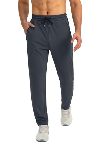 Tansozer Jogginghose Herren Trainingshose Sporthose Herren Lang Atmungsaktiv Track Pants Sweatpants Herren Sport Hosen Männer Jogger Fitness Hosen Slim Fit Hose Grau 2XL von Tansozer