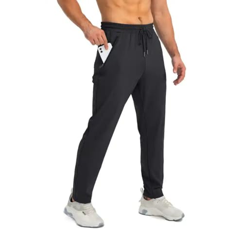 Tansozer Jogginghose Herren Trainingshose Sporthose Herren Lang Atmungsaktiv Track Pants Sweatpants Herren Sport Hosen Männer Jogger Fitness Hosen Slim Fit Hose Schwarz 2XL von Tansozer